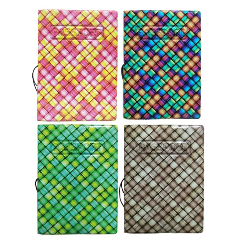 Porta Passaporto 3D Goffrato 14*10cm con Elastico Colorato e Copertina Stampata per Uomo e Donna, Custodia per Biglietti di Viaggio e Passaporto