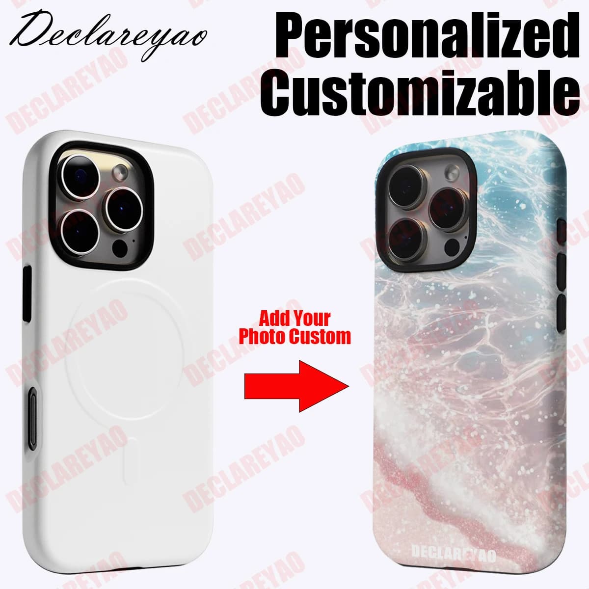 Cover Personalizzabili Fai-da-te con Foto per iPhone 17 Pro, Air 12, 11, Xs Max, X, XR 2020, SE 2022, 16, 15 Plus, 14, 13