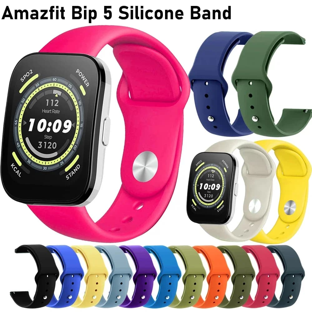 Cinturino in Silicone da 22mm per Amazfit Bip 5, Sostituzione del Braccialetto per Smartwatch, Morbido Cinturino per Orologio Amazfit Bip5