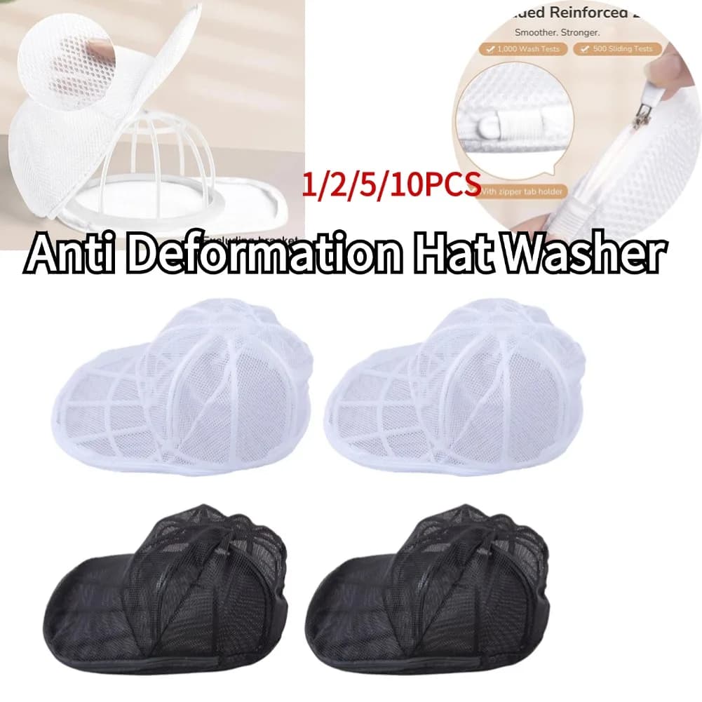 Il kit per la pulizia dei cappelli per lavatrice per cappelli antideformazione non include il telaio per cappelli piatti e curvi. Copertura per lavatrice per cappelli