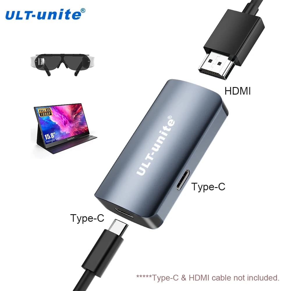 HDMI to Type C Converter HDMI to USB C 4K60HZ compatible with RayNeo,XREAL Air,Rokid Air,Studio Display,Switch 2 Base