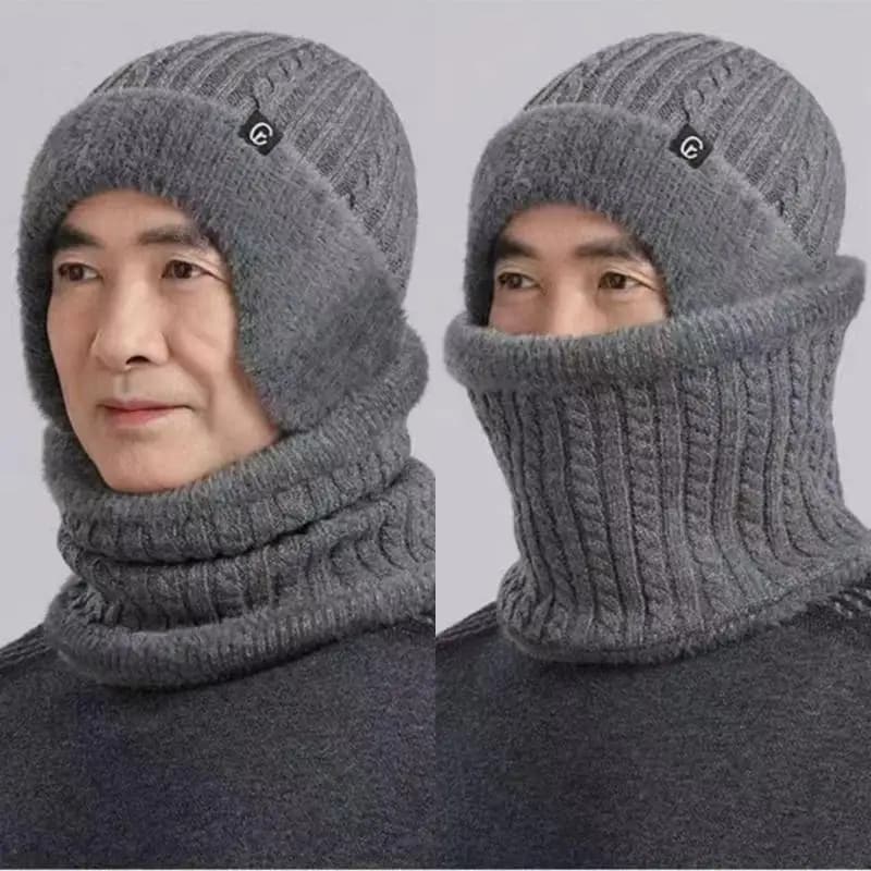 Elderly Cold-Weather Protection; Men's Trendy Outdoor Knitted Hat; Warm Bomber cap for Autumn & Winter; Trendy Cycling ear Care