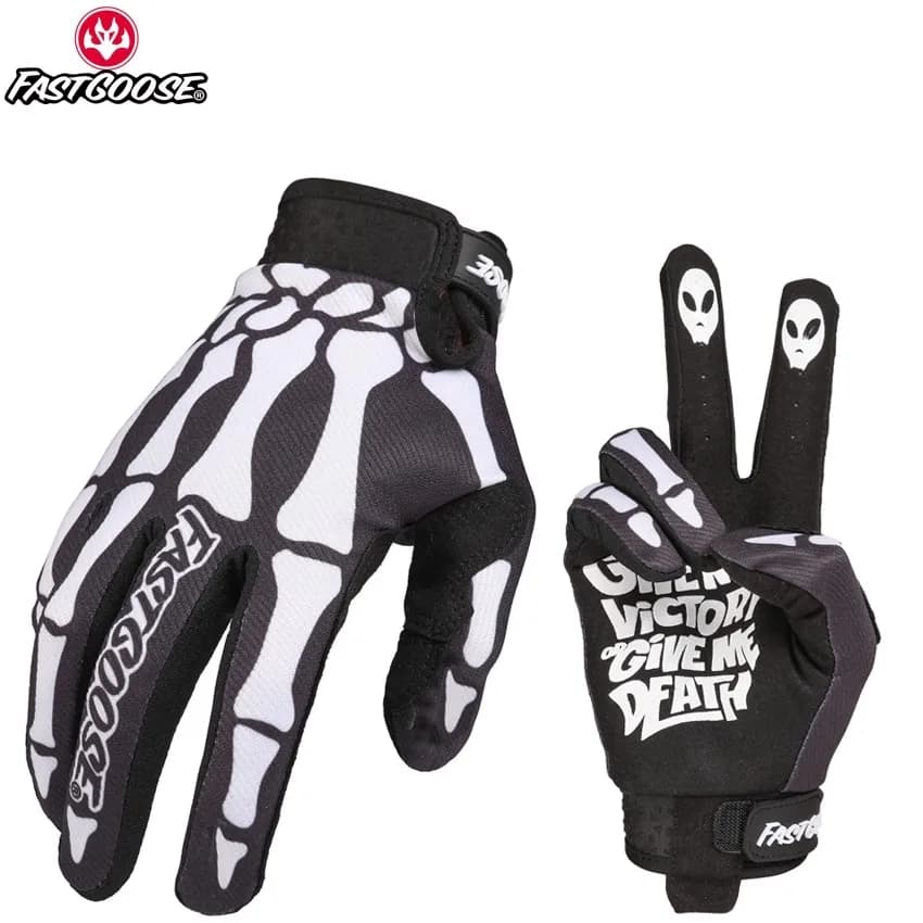 FASTGOOSE Guanti scheletro Moto Motocross Off Road MX BMX MTB ATV Guanti Moto Bicicletta Touch Screen Guanti sportivi da ciclismo