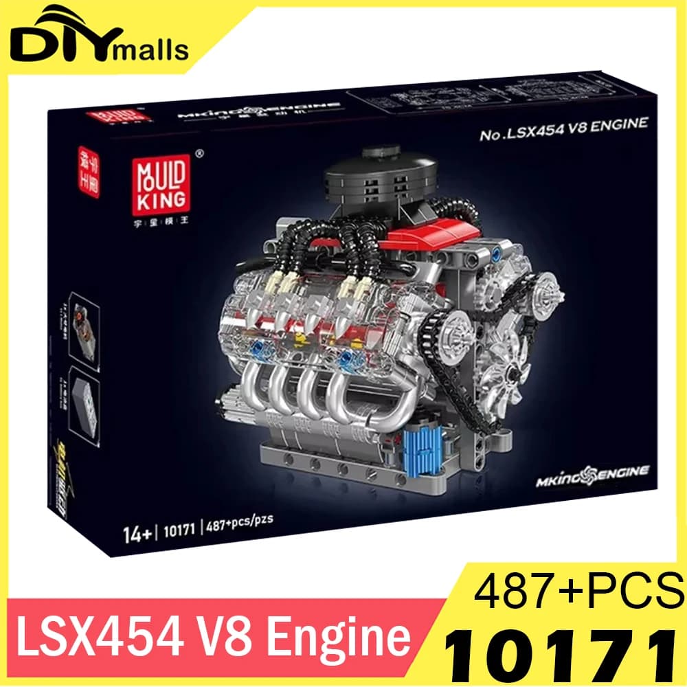 MOLD KING 10171 Tecnico Motorizzato LSX454 V8 Motore Building Block Giocattoli Educativi Auto Mattoni Per Bambini MOC Giocattoli Regalo Per I Bambini