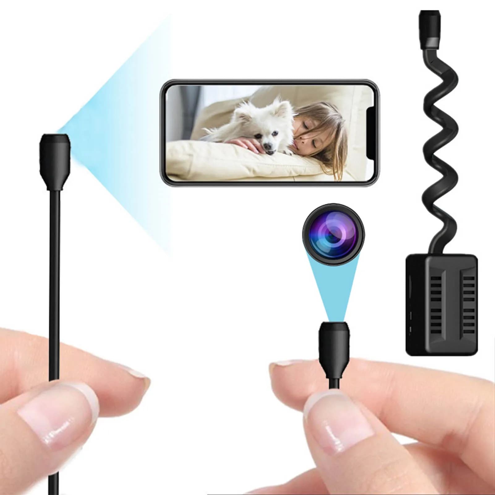 ZK40 HD 1080P X7 Mini telecamera di sorveglianza WIFI con piccola lente a serpente regolabile per foto video