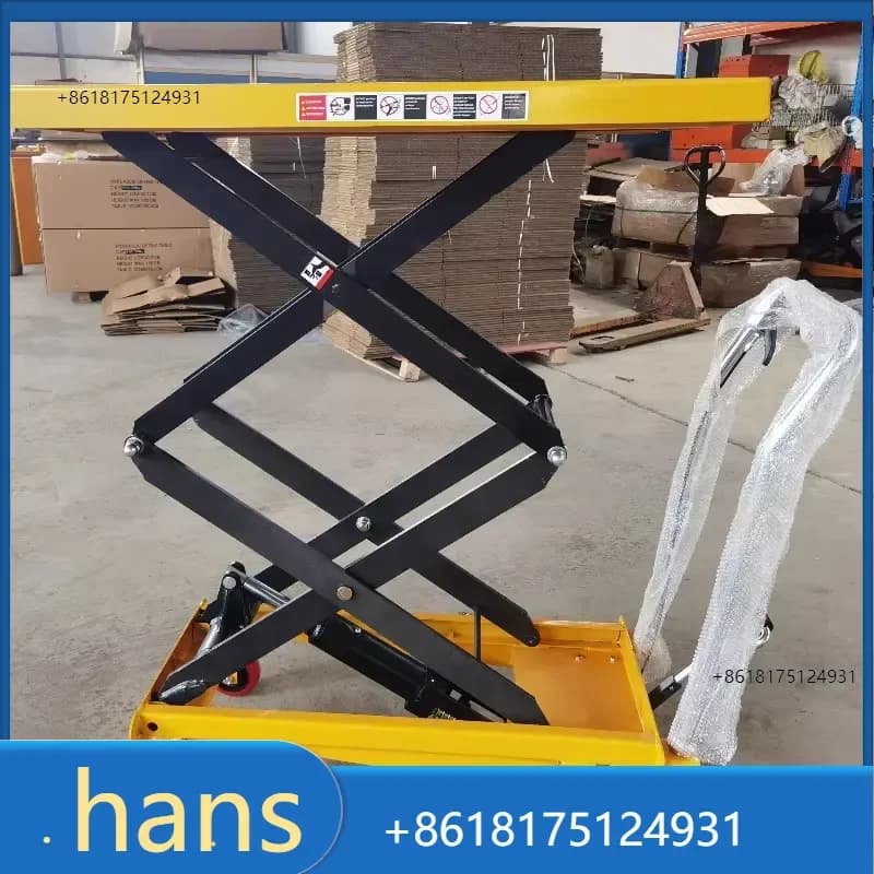 2026 Factory Direct Sales 100KG 500KG Mobile Manual Hydraulic Scissor Lift Table Hand Push Small Elevating Platform Moving