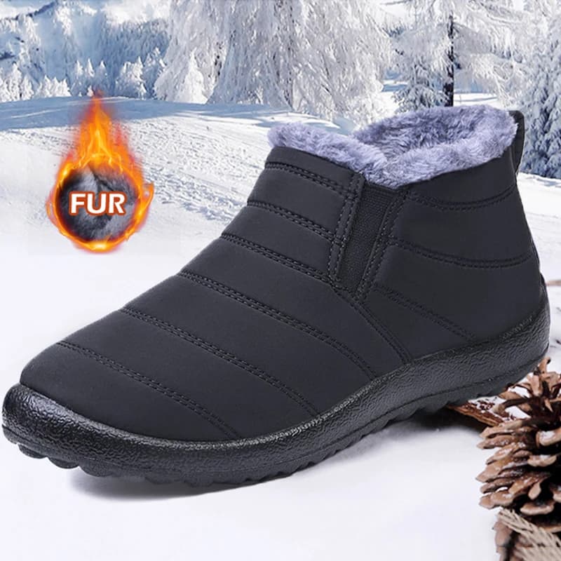 Stivali da uomo Stivali da uomo in peluche da neve Pelliccia calda Stivali invernali da uomo Scarpe da uomo Scarpe impermeabili Calzature da uomo per escursionismo all'aperto