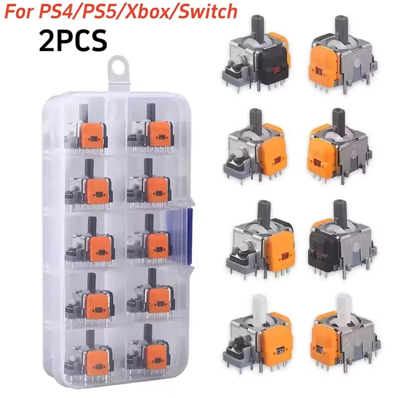 2 pezzi di ricambio effetto Hall Joystick 3D joystick analogico ThumbStick per PS5 PS4 Xbox Switch Controller parti di riparazione accessori