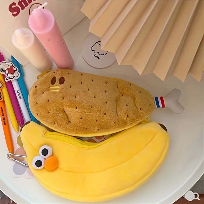 Astuccio portapenne a forma di coscia di pollo super carina, borsa portaoggetti semplice e capiente per ragazze.