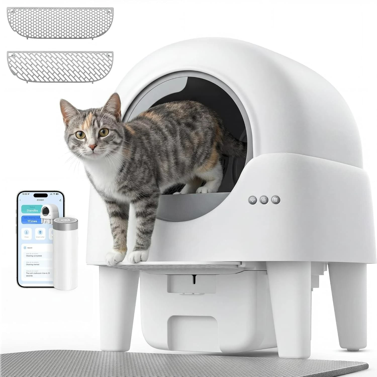Automatic Self Cleaning Cat Litter Box for Multiple Cats, 90L Large Capacity with APP Control & Smart Safety Sensors,, Custom