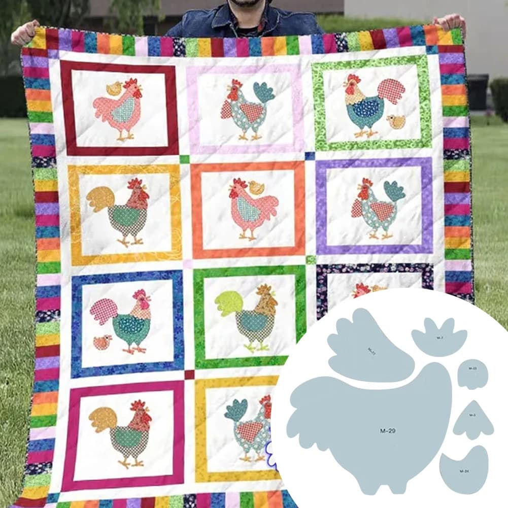 Modello di modello di borsa per cestino di pulcino carino Modello di quilting in plastica Set di righelli Strumenti professionali per cucire fai-da-te