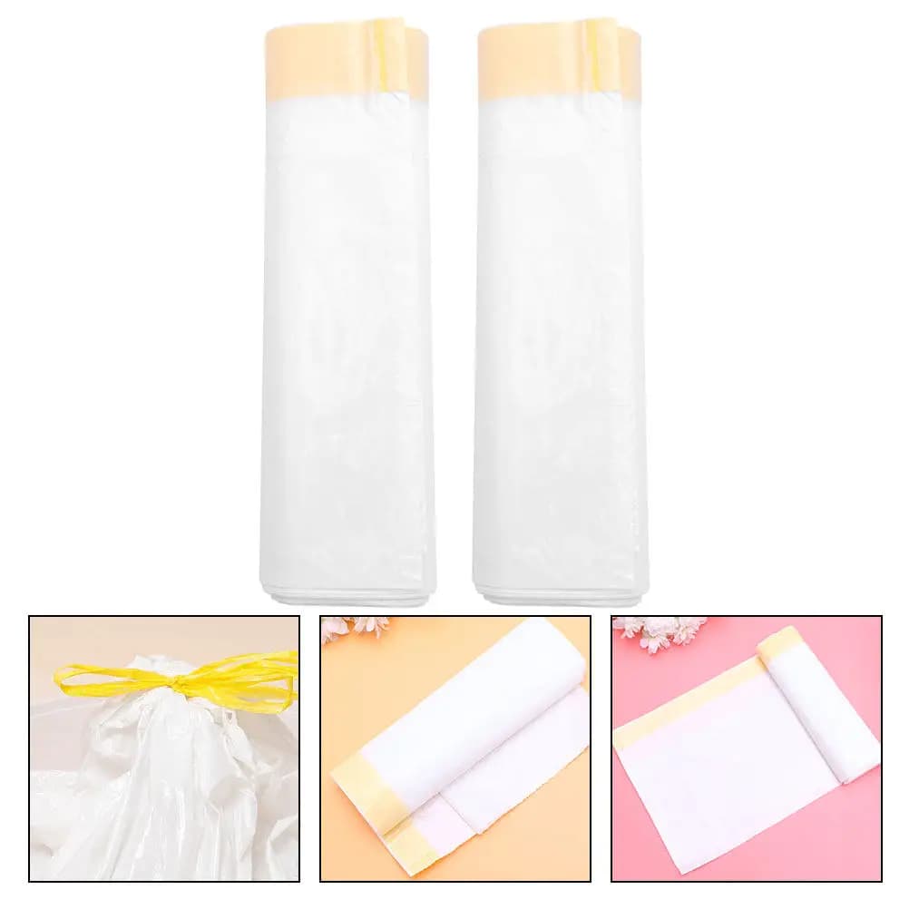 2 Rolls Drawstring Cat Litter Box Liners Waterproof Durable Portable Cleaning Bags for Outdoor Use Cat Litter Pan Bag