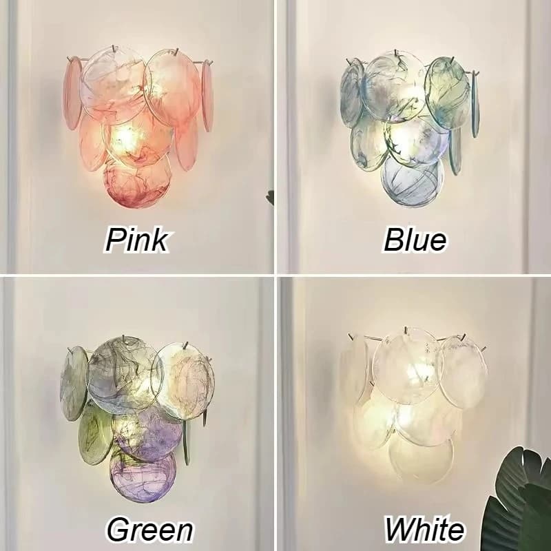 French Glass Wall Lamp Bedroom Bedside Lights Light Luxury and High-end Feeling Retro Living Room Wall Decoration Lighting