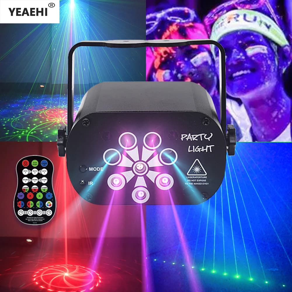 RGB Mini Led DJ Disco Proiettore di luce laser USB LED UV Suono Party Luce da discoteca per matrimonio Natale Compleanno Festa di Halloween dj Home