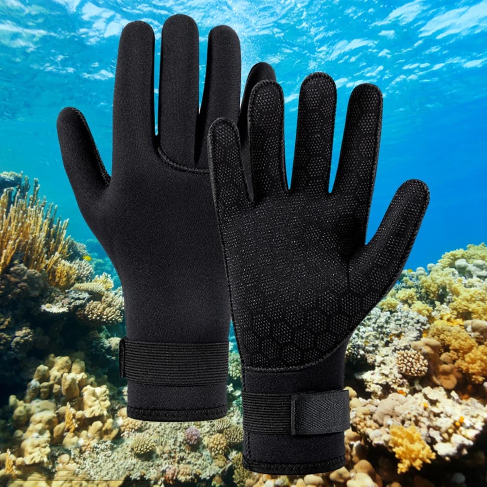 Neoprene Underwater Fishing Gloves, Diving and Snorkeling Gloves, Elastics, Anti-scratch, Anti-slip, Comodes, Water Sports Equipment