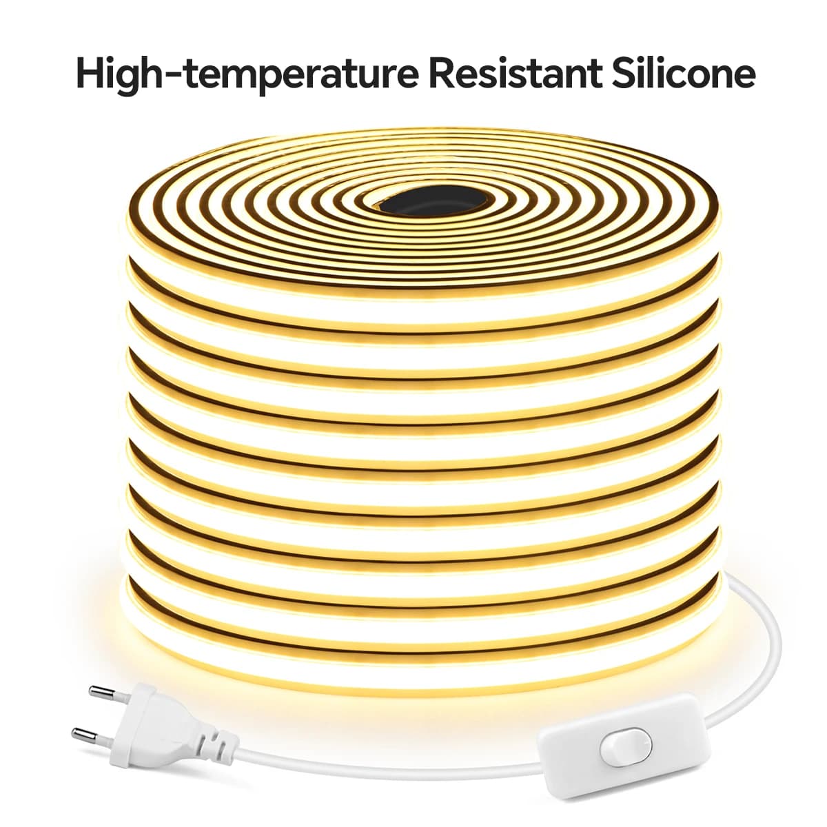 Nastro al neon con luce di striscia LED COB in silicone ignifugo resistente alle alte temperature 220V luminoso uniforme, nessuna area scura, illuminazione soffusa luminosa