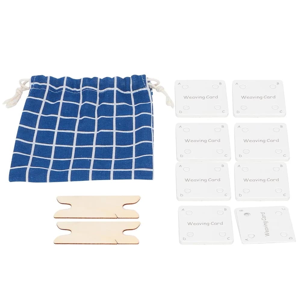 Smooth Surface Weaving Cards Cloth Bag Included Replacement Parts Tablet Weaving Card Paper Loom Tools For Weaving Beginners