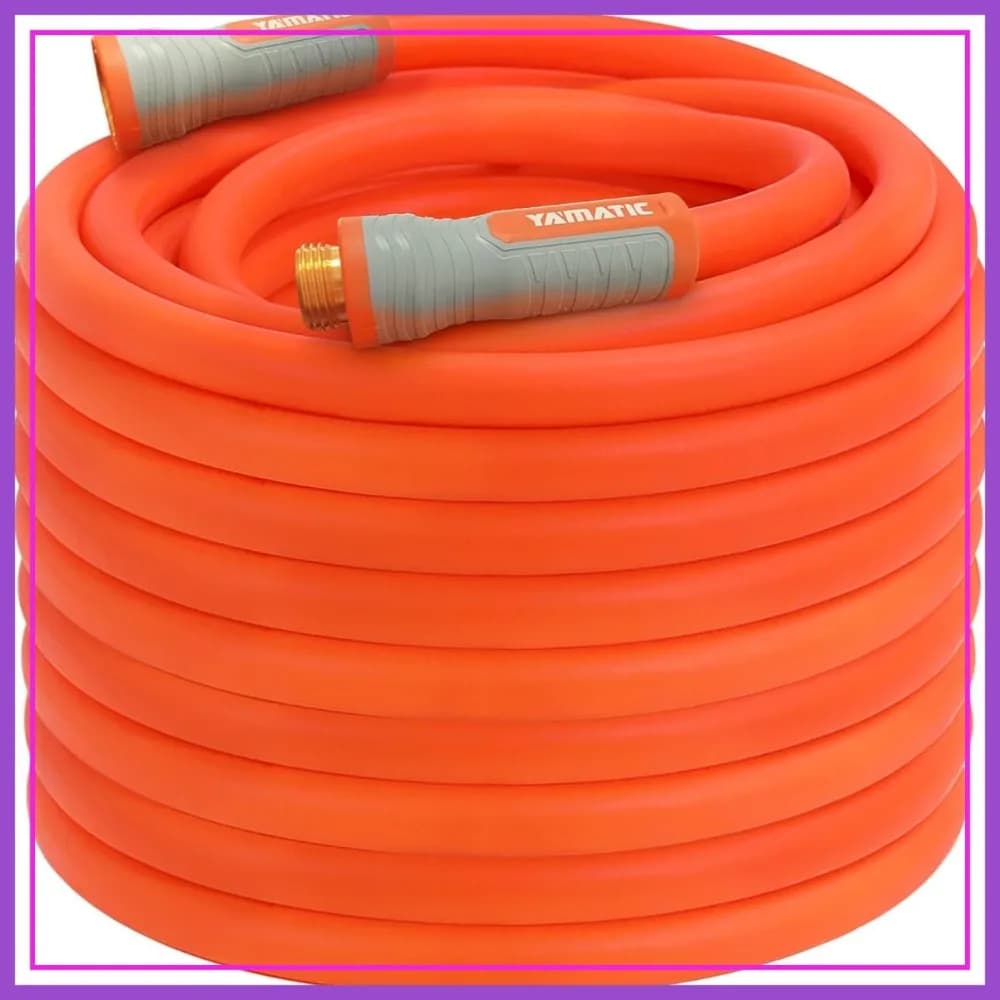 Tubo da giardino resistente 5/8 pollici x 100 piedi, super flessibile e leggero, 360 ° Connettore Rotante, Resistenza a 600 PSI, Raccordi in Ottone Massiccio