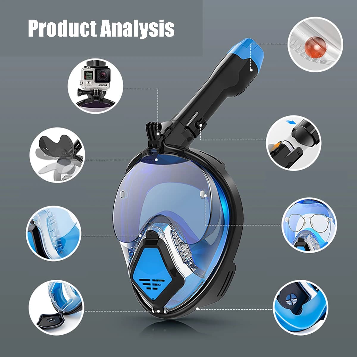 10 Generation Underwater Snorkeling Underwater Mask Full Swim Mask Breathable Snorkeling for Kids Adults