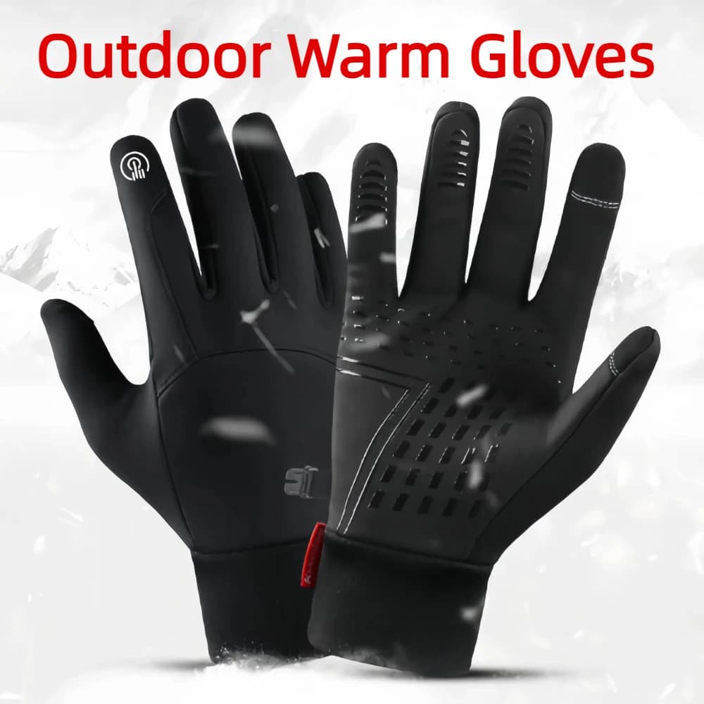 Guanti da ciclismo invernali impermeabili Guanti da bicicletta touch screen Scooter da esterno Guanti da bici caldi da sci per moto da equitazione antivento
