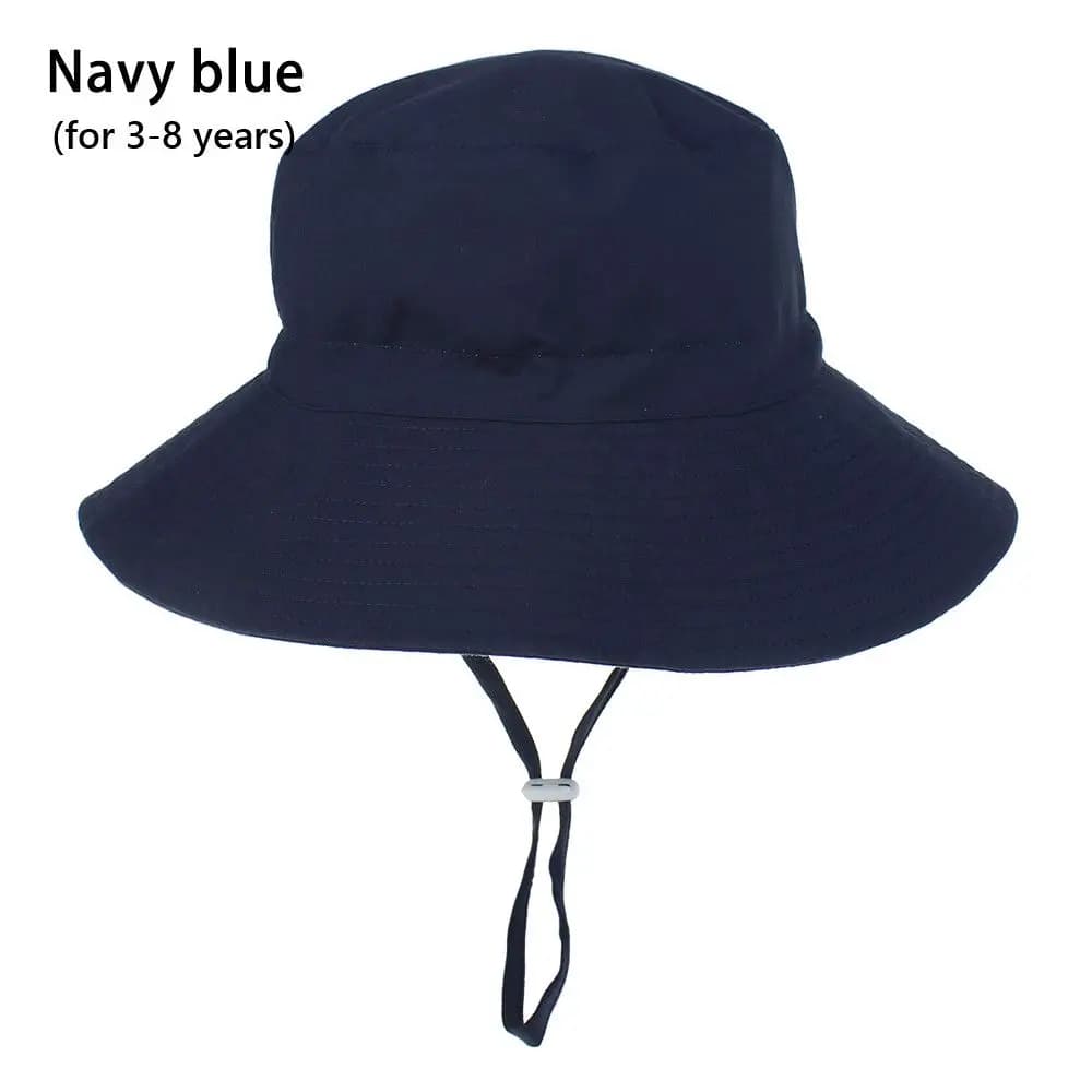 2 Pieces Swim Hats for Children and Girls, UV Protection, Beach Hat with Adjustable Strap, Sun Hat