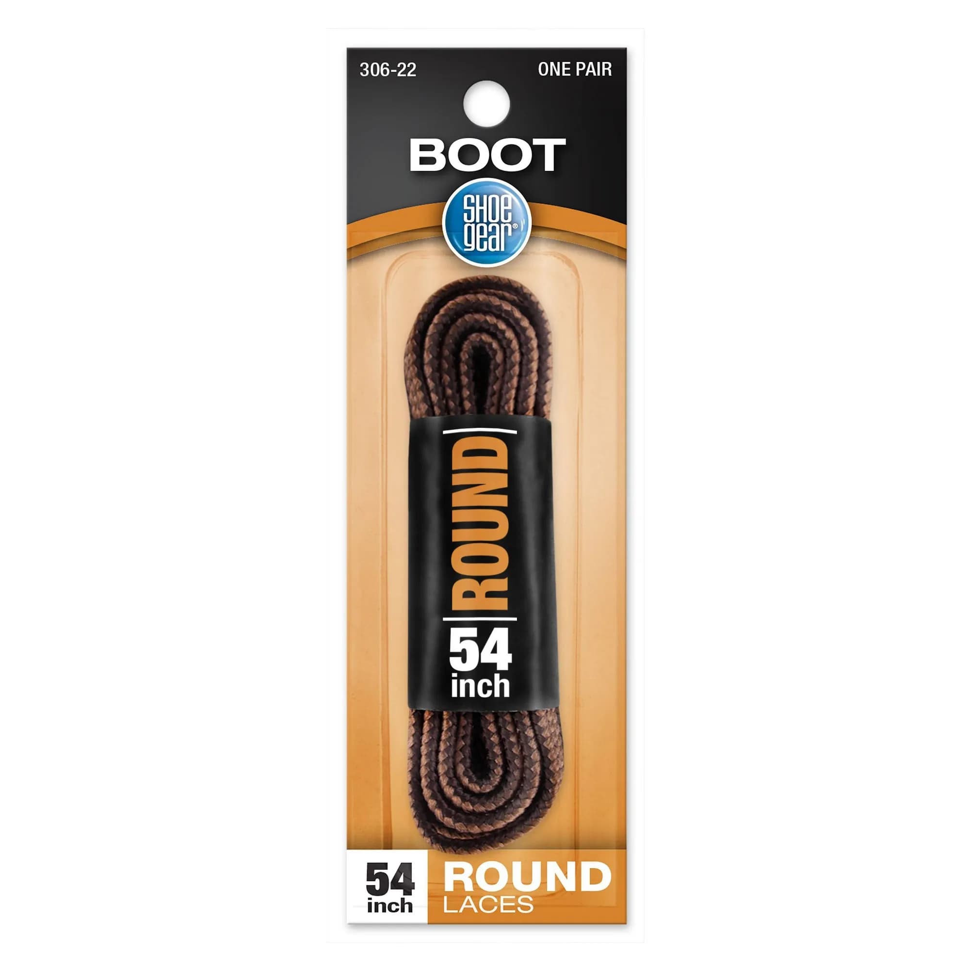 Round Brown Boot Laces 54 Inch Durable Woven Replacement Shoelaces For Hiking Work Boots Secure Fit Grip