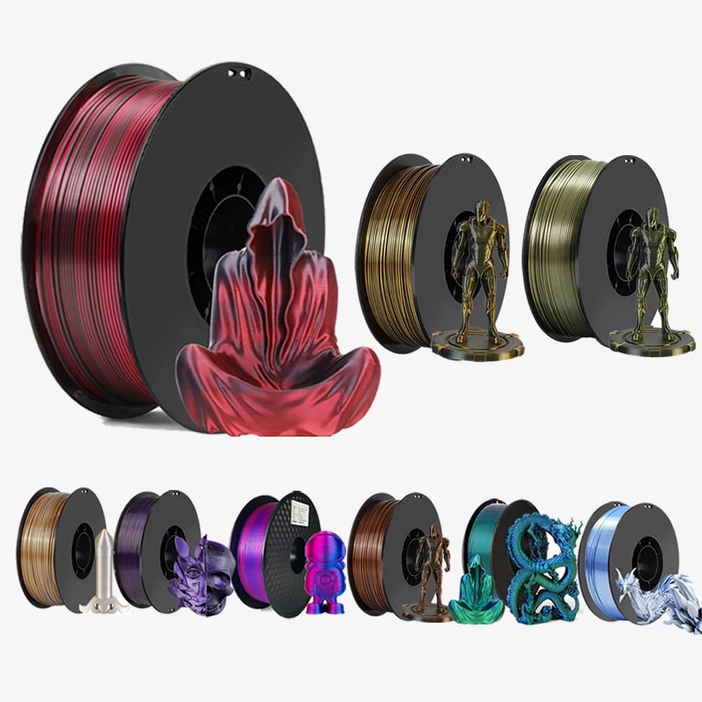 3D printer from 1,75 mm Filament PLA Red Blue Silk Two colors 250g Printing material 3D Magic Double color Black Red Sublimation Duotone