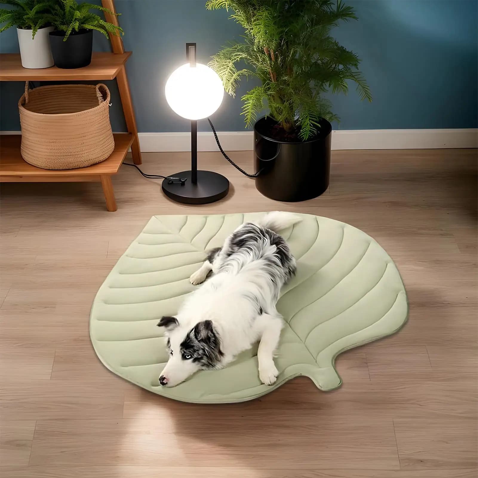 Tappetino rinfrescante per cani Design a foglie Tappetino per gatti Morbido lavabile Tappetino rinfrescante traspirante per cuccia da viaggio per interni Barca per auto Patio caldo