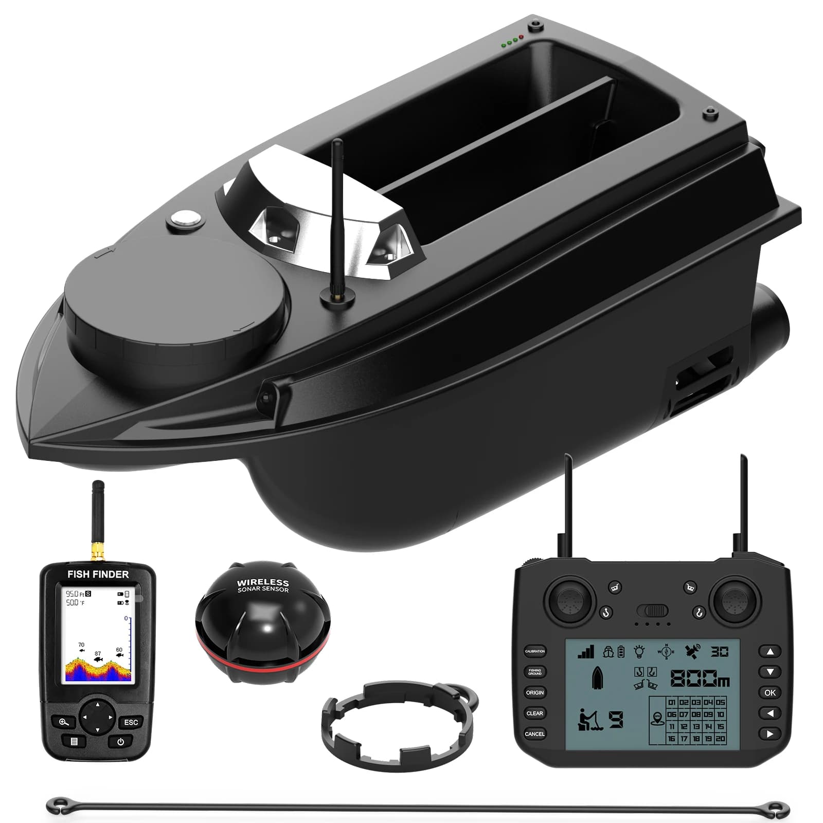 Flytec V030 Barca Telecomandata GPS con Sonar e 180 Punti di Ancoraggio per la Pesca alla Carpa