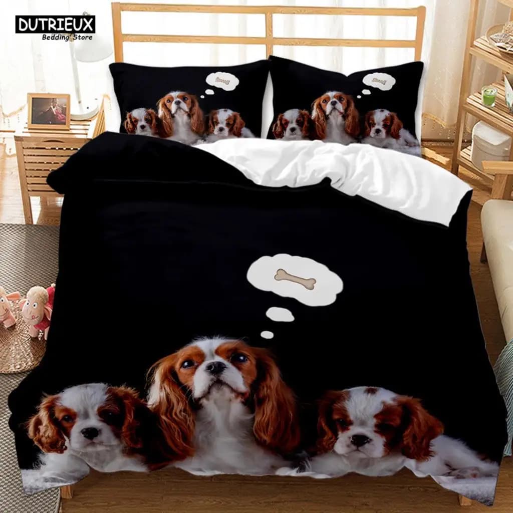 Set di biancheria da letto per cani da compagnia carino Set di biancheria da letto per cuccioli adorabili Golden Retriever Set di copripiumino king size king size queen per bambini
