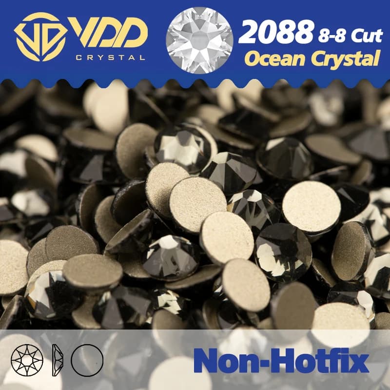 VDD 003 Black Diamond SS16-SS30 High Quality AAAAA 2088 8 Big 8 Small Rhinestone Crystal Flatback Stone DIY Nail Art Decoration