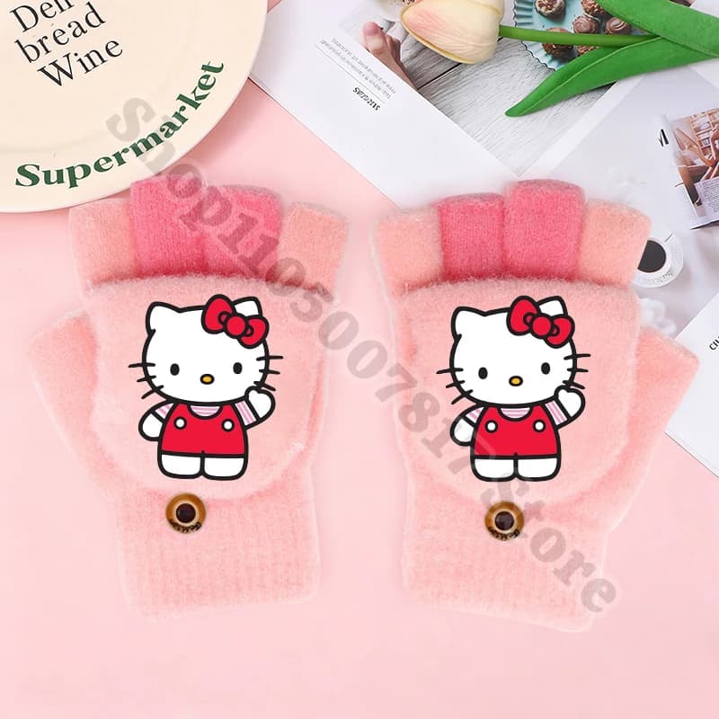 Guanti invernali caldi per bambini Hello Kitty Cartoon Guanto carino Ragazza Accessori casual Bambini Anime Stampa Guanti Regali di Natale 2026