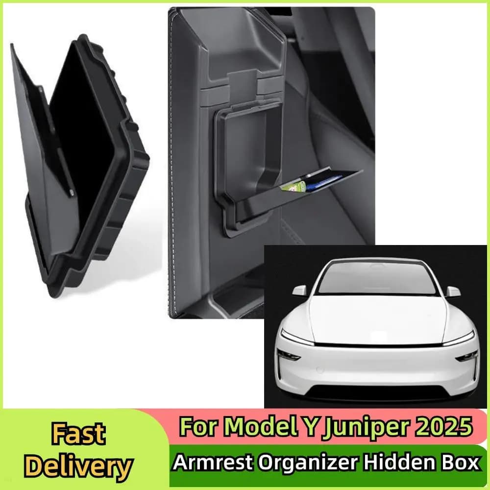 For Tesla Model Y Juniper 2025 Arm Organizer Hidden Box Central Console Storage Box Trays For Tesla Highland 2025
