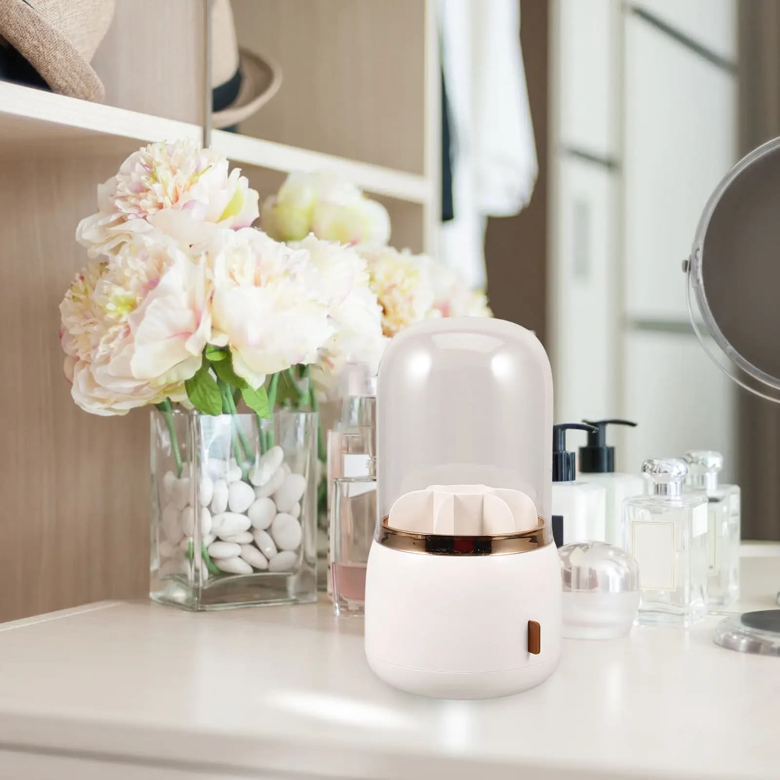 360° Rotating Brush Holder with Cover, Makeup Brush Holder, Brush Organizer