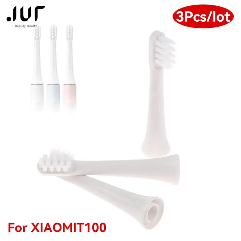 3 pcs sonic electric toothbrush for XIAOMI T100 whitening Soft Vacuum DuPont Replacment Heads Clean setle Brush nozzles head