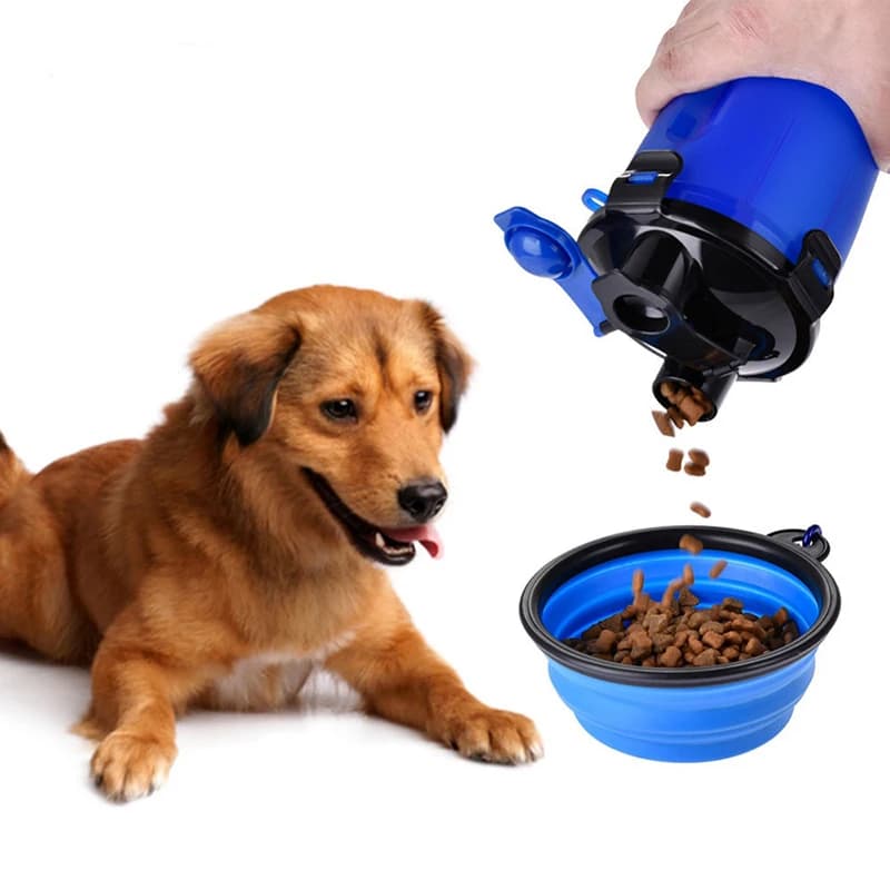 Pet Out Dual-Purpose Water Food Cup borraccia pieghevole ciotola per cibo per cani ciotola multifunzione per alimentazione esterna durevole