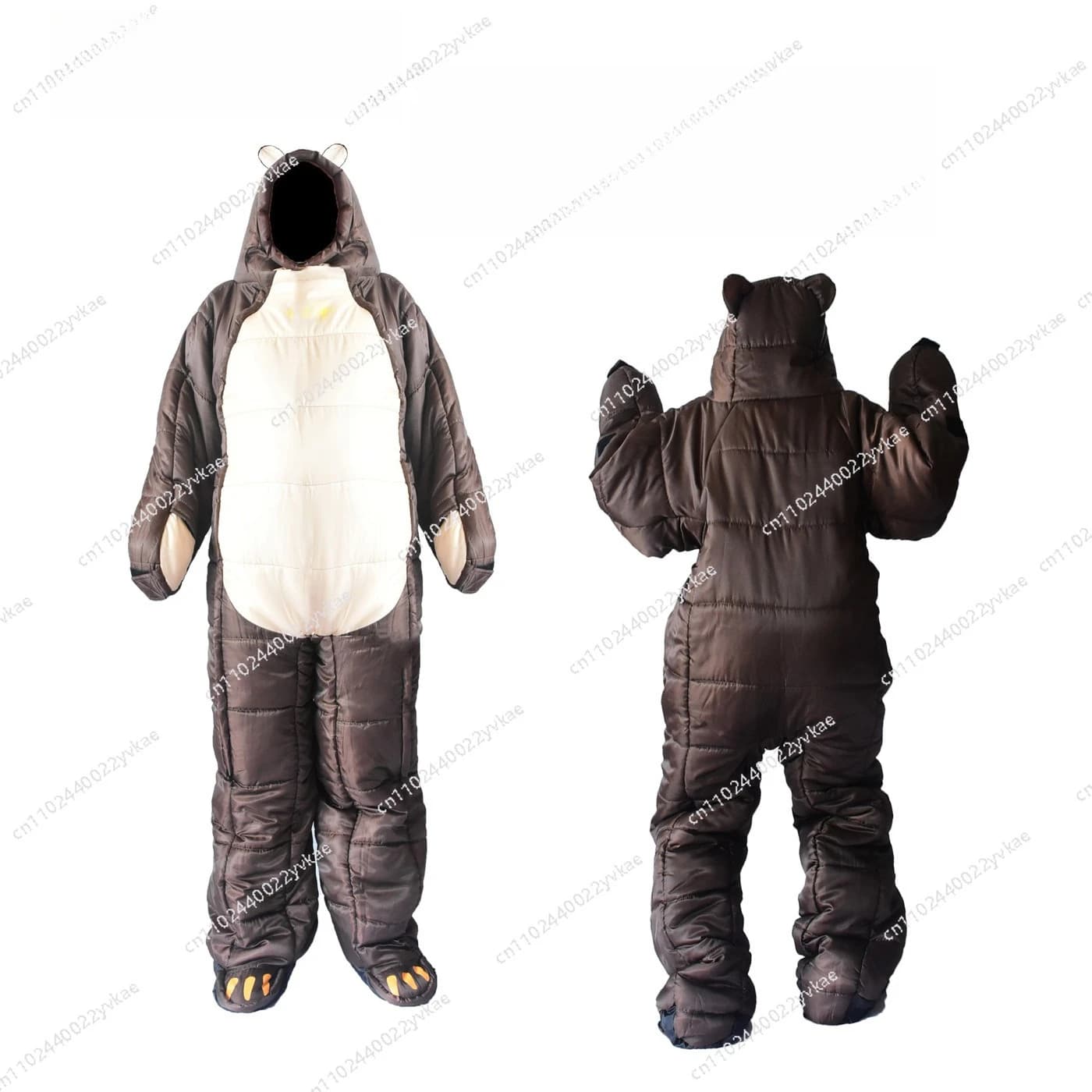 Sacco a pelo caldo invernale da campeggio a forma di orso bruno a forma di orso