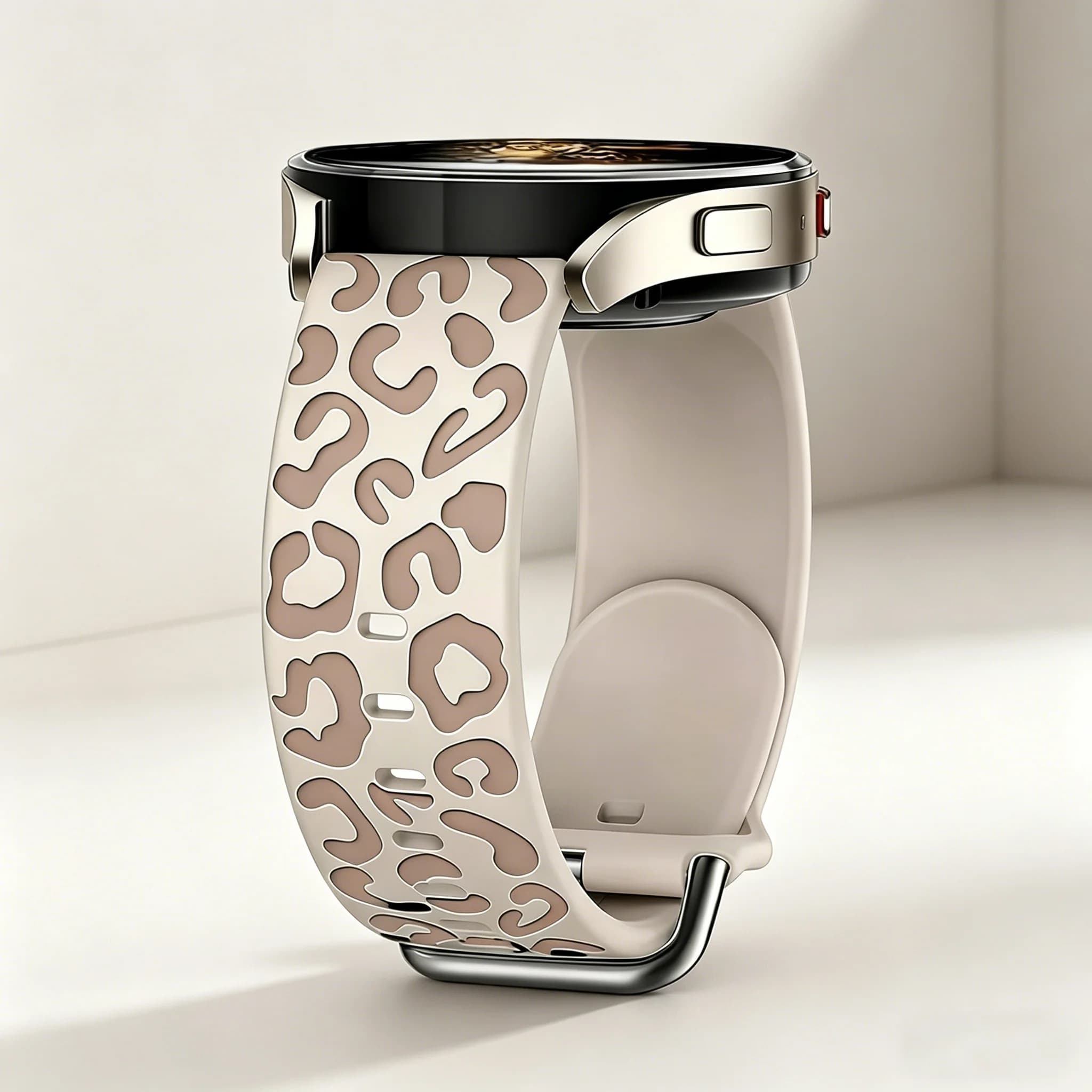 Leopard Engraved No Gaps Band for Samsung Galaxy Watch 7/6/4/Classic/5 Pro Sport Silicone Bracelet Correa Galaxy Watch 8 9 Strap