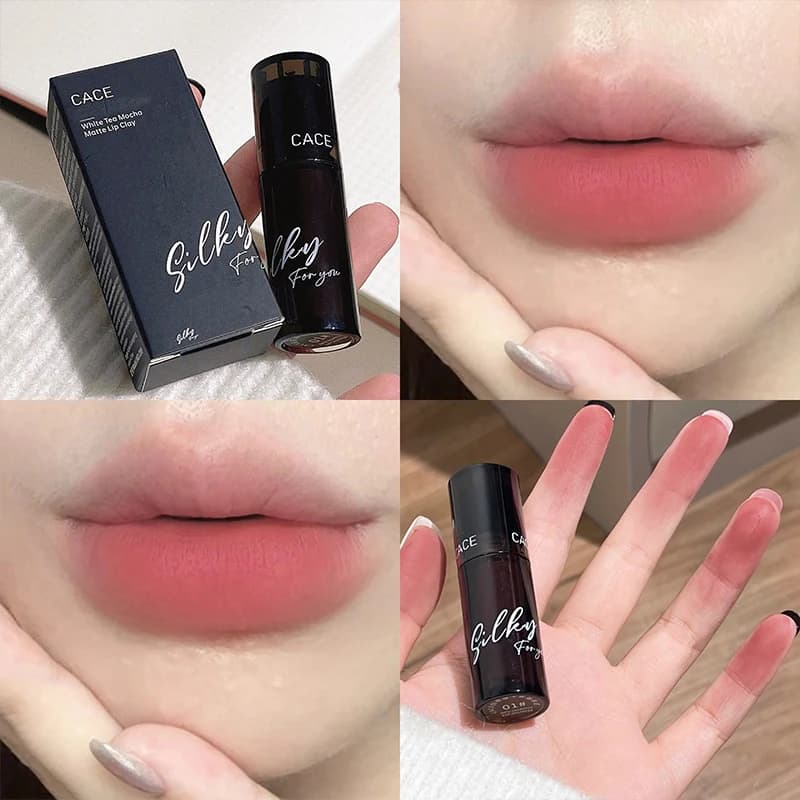 CACE Rossetto Liquido Opaco Nude Impermeabile a Lunga Durata, Lipgloss Effetto Fango di Pesca, Tinta Labbra Idratante per Donna, Cosmetici