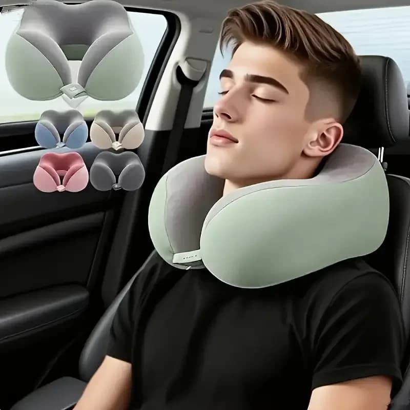 Cuscino per il collo a forma di U per adulti, supporto ergonomico per il pisolino da viaggio e in ufficio, comfort medio morbido per la protezione del collo, cuscino per il collo