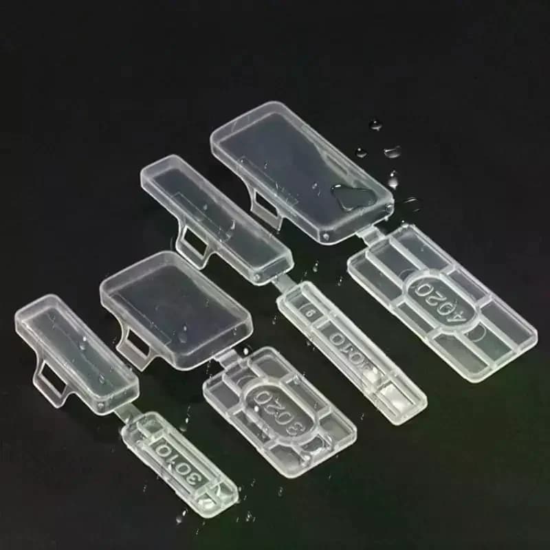 50 Pezzi Portaetichette Trasparenti per Cavi, Scatola per Etichette di Identificazione, Sigilli e Fascette in Plastica