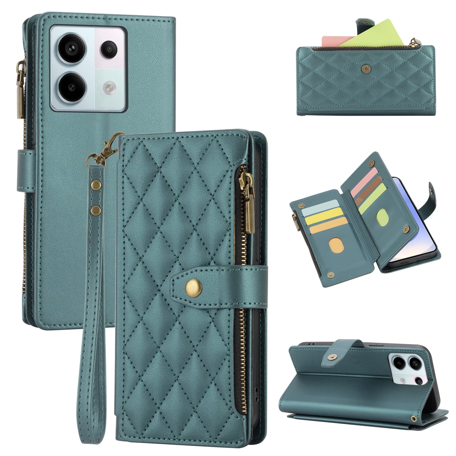 Wallet Phone Case for Redmi Note15/14Pro/13/12/11/10/9/8Pro Multi-Card Slot Flip Cover Faux Leather Protective Case