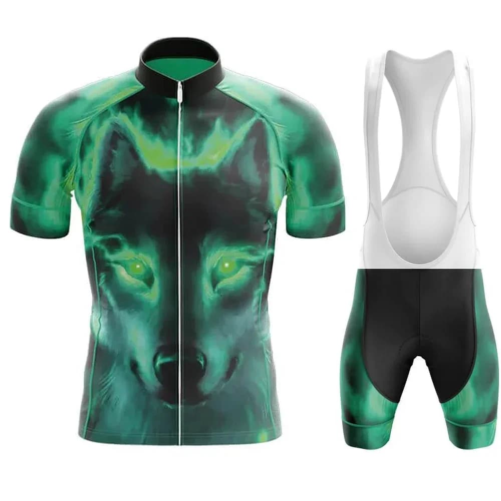 Short sleeve cycling shirt Wolf and Eagle 2025 Set Mountain bike clothing Men's summer pants with straps Men's bike clothing