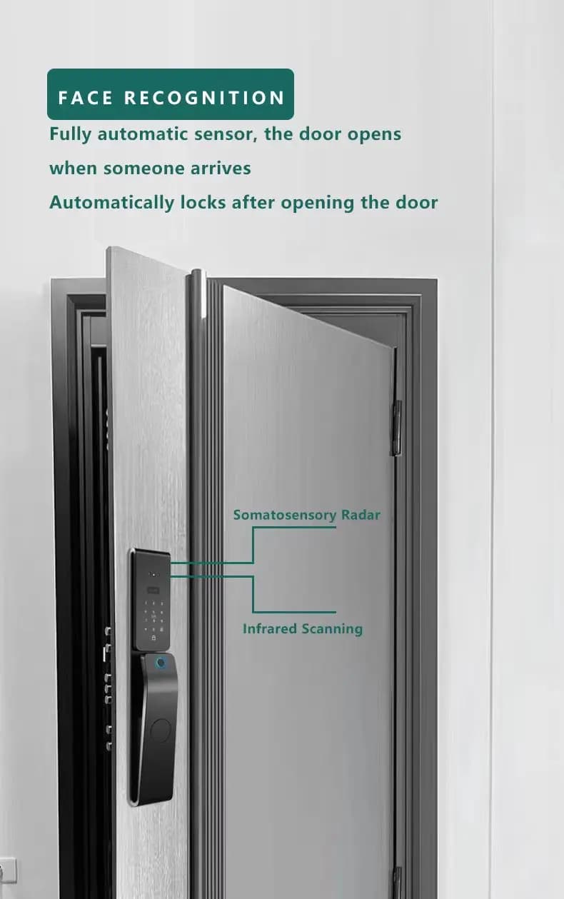 Smart Door Lock Palm Vein 3D Riconoscimento facciale Smart Home Door WiFi NFC Serratura elettronica digitale Scheda fotocamera Wifi Funziona con tuya