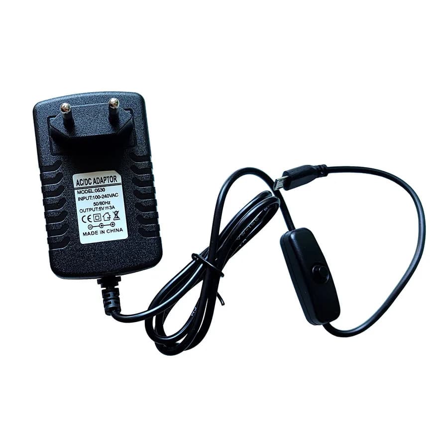 5V power adapter 3A with switch button Micro USB port Quick charger replacement for Raspberry Pi 3B 3B+ 3 Model B+ Plus