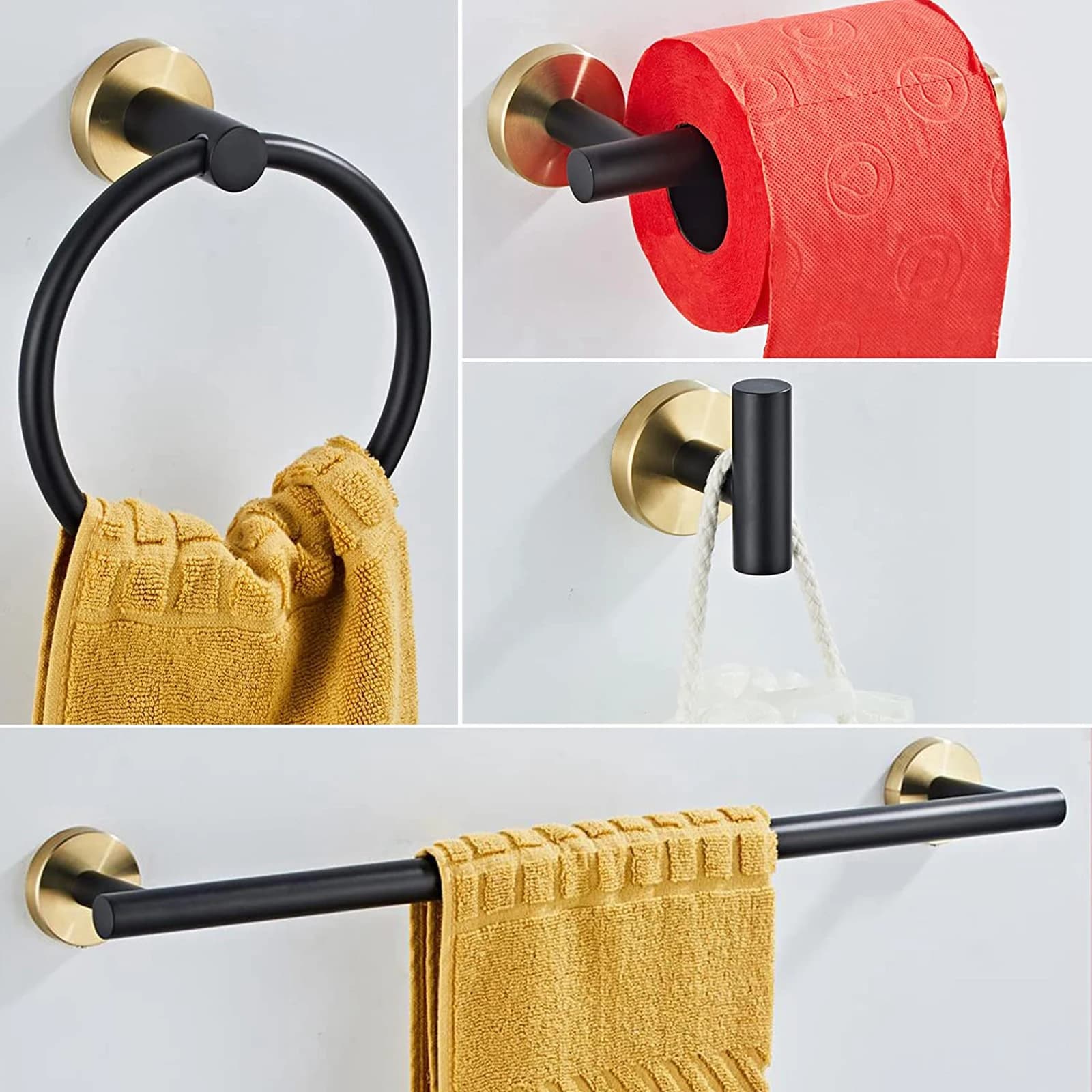 Set di accessori per il bagno in acciaio inossidabile Portaoggetti per carta igienica Porta asciugamani Accessori per il bagno per la camera di casa dell'hotel chen
