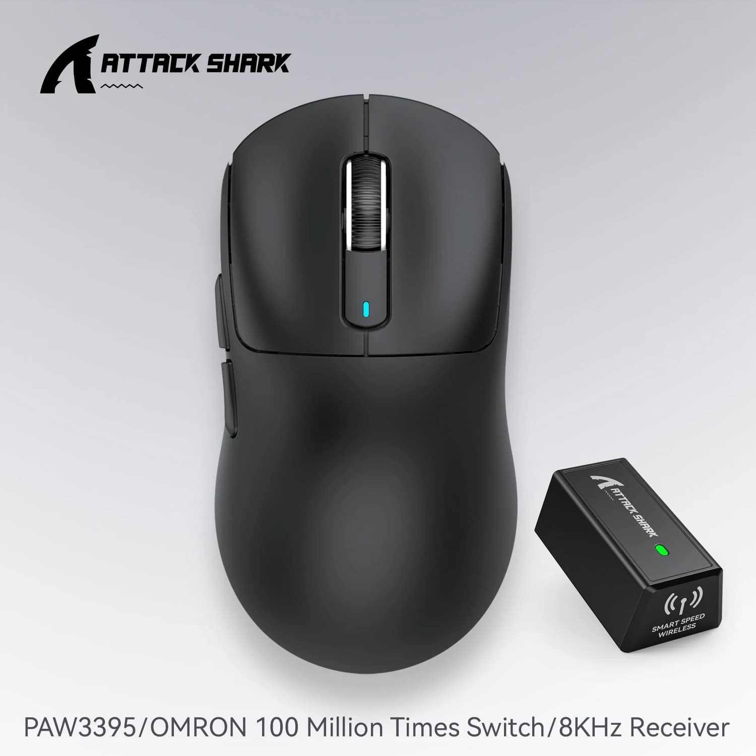 Attack Shark X3Pro Wireless Gaming Mouse 26K DPI PAW3395 Sensor Tri-Mode 8K Polling Rate Ultra-Lightweight Programmable Butto