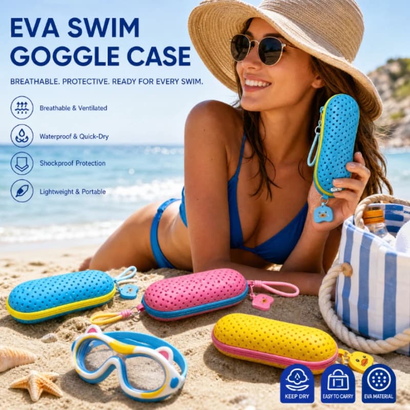 Multcolor Anti-Fog Protective Swim Goggles Case EVA Hollow Eyeglasses Holder with Drain Hole Soft Glasses Storage Box For Swim