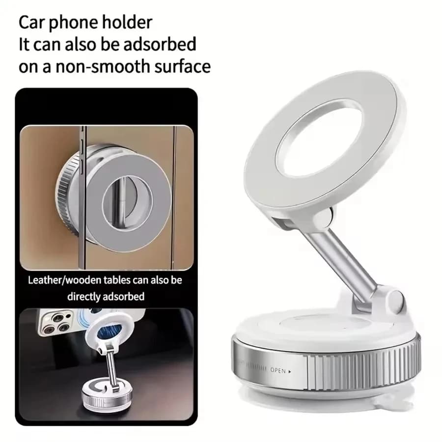 Supporto Magnetico per Auto Versione Aggiornata, Regolazione Multi-Angolo, Forte Attrazione Magnetica, Supporto Pieghevole per Telefono e Navigatore