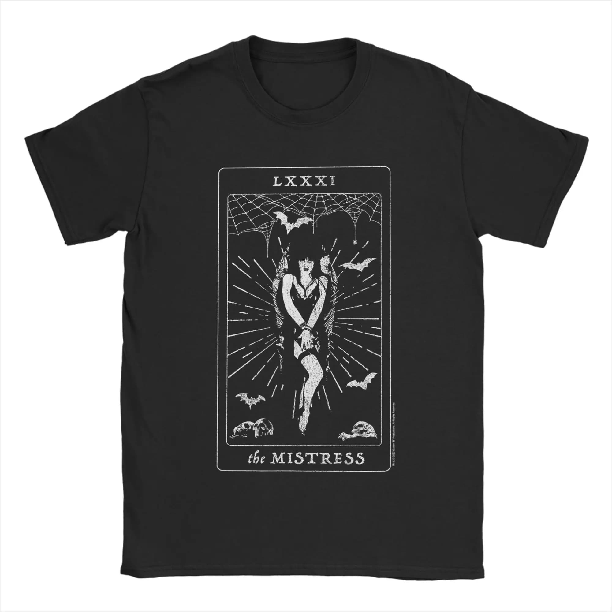 T-shirt Elvira Mistress of The Dark Mistress Tarot Card, maglietta estiva in cotone 100% per adulti, abbigliamento divertente a maniche corte